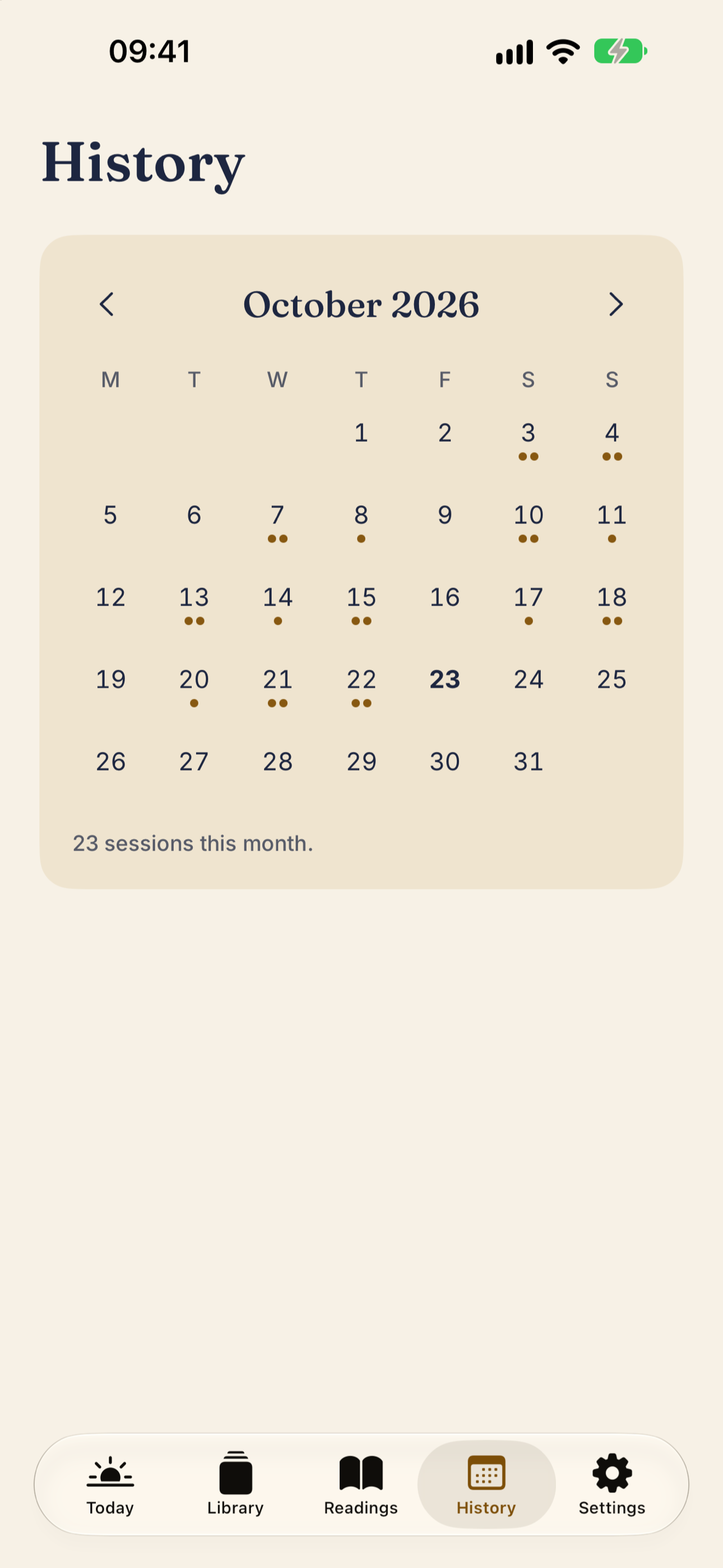 The Twenty Knots history calendar